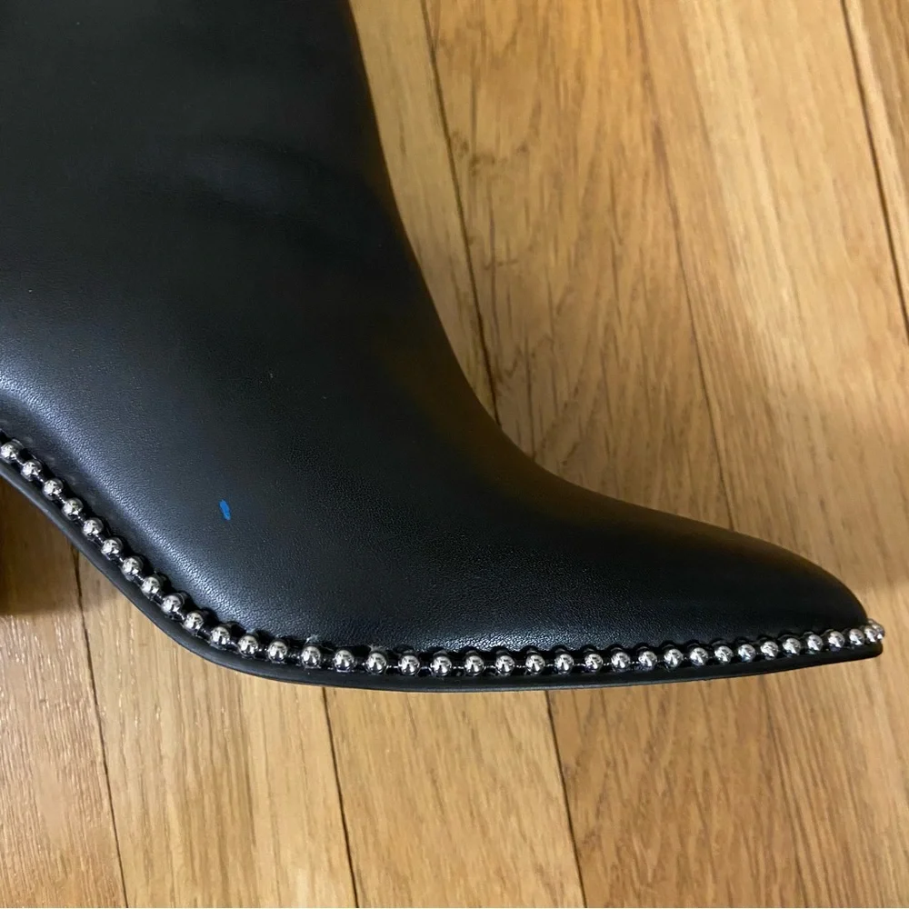 {Steve Madden} NIB Black Jinxed Embellished Pointed Toe Ankle Boots - size 10 - Picture 7 of 9